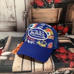Von Dutch Blue Multicolor Classic Snapback Trucker Unisex Cap